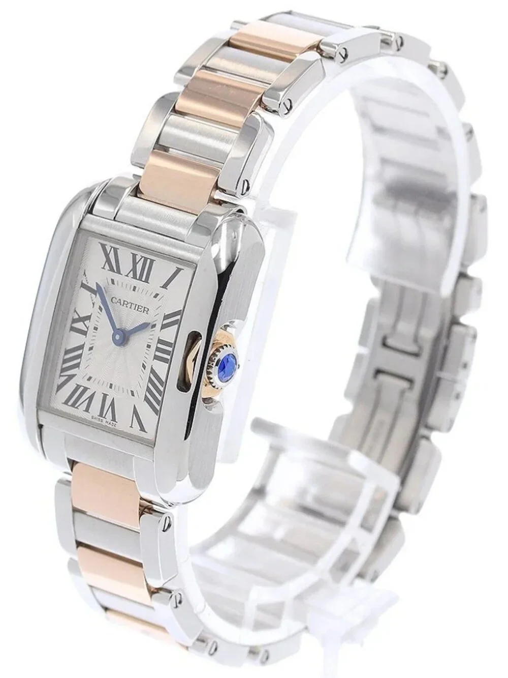 CARTIER Tank Anglaze SM W5310036 Silver Dial Quartz Ladies Watch_950688 - Picture 3 of 7